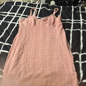 Chic Pink Lace Mini Dress